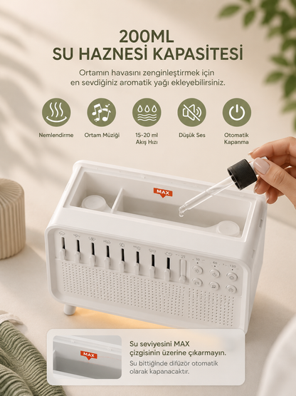 Whitenoice | Alev Efektli Beyaz Gürültü Nemlendirici Hoparlör
